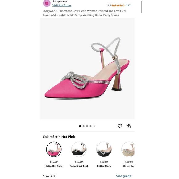 Joseywade Rhinestone Bow Heels - Picture 1 of 3